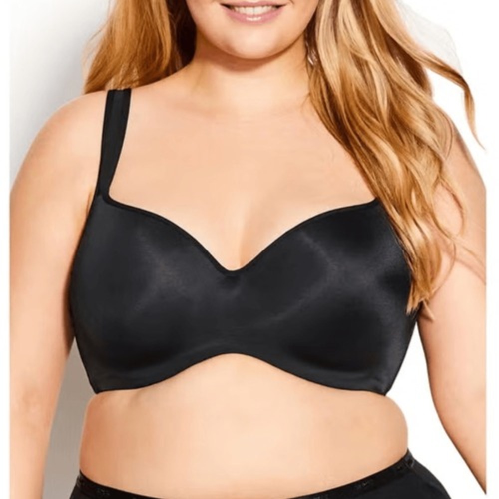Avenue Black Solid Balconette Bra Plus, 44DD